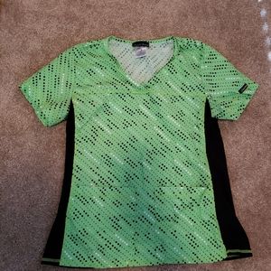 Bright pllka dot scrub top